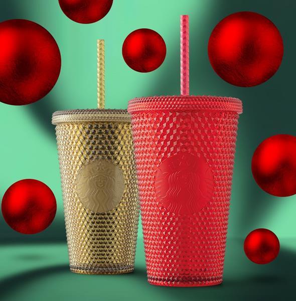 Gold and Red Plastic Cup