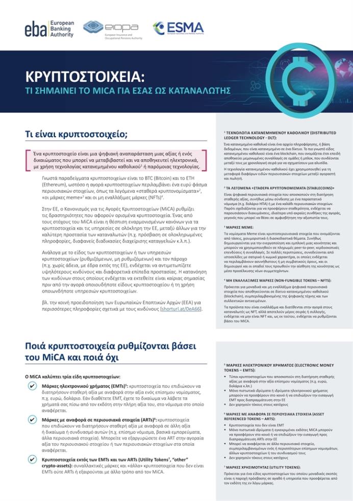 5290787074385817 Updated Joint ESAs Factsheet on crypto-assets CY EL-1